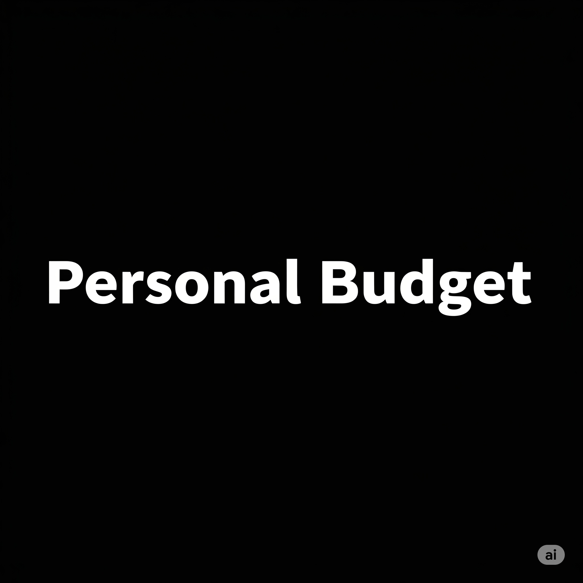 Personal Budget